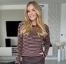 Zerra pulóver barna-bordó – Csíkos női kötött pulóver – Innova Fashion – 2. kép